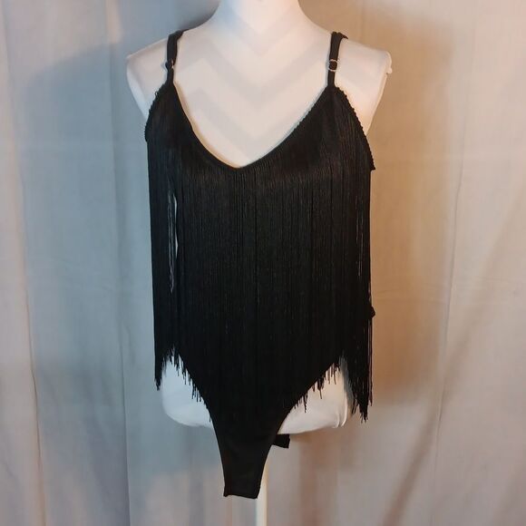 Black Fringe Body Suit - Picture 2 of 10